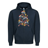 Navy Christmas Tree With Manatee Zipper Hoodie - LillyAllenDesigns