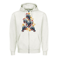 Oatmeal Heather Christmas Tree With Manatee Zipper Hoodie - LillyAllenDesigns