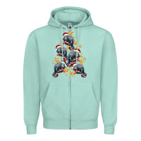 Seafoam Christmas Tree With Manatee Zipper Hoodie - LillyAllenDesigns