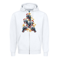 White Christmas Tree With Manatee Zipper Hoodie - LillyAllenDesigns