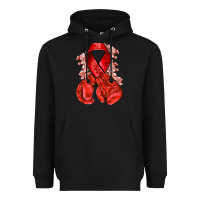 Black Red ribbon with boxing gloves Heavyweight Hoodie - NancyCooperArtShop
