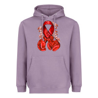 Lavender Red ribbon with boxing gloves Heavyweight Hoodie - NancyCooperArtShop