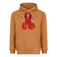 Meerkat Red ribbon with boxing gloves Heavyweight Hoodie - NancyCooperArtShop