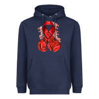 Navy Red ribbon with boxing gloves Heavyweight Hoodie - NancyCooperArtShop