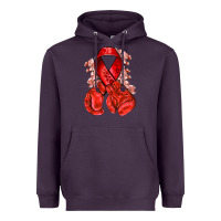 Plum Red ribbon with boxing gloves Heavyweight Hoodie - NancyCooperArtShop