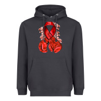 Smoke Red ribbon with boxing gloves Heavyweight Hoodie - NancyCooperArtShop