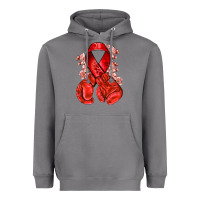 Storm Red ribbon with boxing gloves Heavyweight Hoodie - NancyCooperArtShop