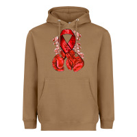 Toasted Coconut Red ribbon with boxing gloves Heavyweight Hoodie - NancyCooperArtShop