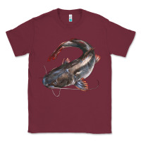 Burgundy Catfish Illustrations Classic Tee - LillyAllenDesigns
