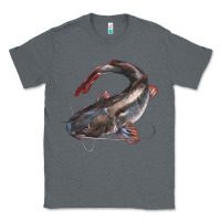 Charcoal Heather Catfish Illustrations Classic Tee - LillyAllenDesigns