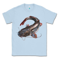 Dusty Blue Catfish Illustrations Classic Tee - LillyAllenDesigns