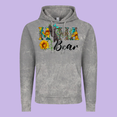 Blue Mama Bear With Cute Bear Vintage Hoodie Designed By Artiststas