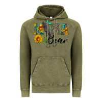 Vintage Olive blue mama bear with cute bear Vintage Hoodie - Artiststas