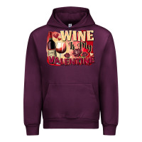 Mauve Wine Wine is my Valentine's Day Urban Hoodie - FaDigitalArtStudio