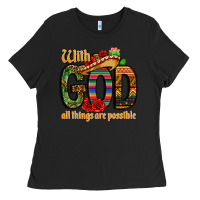 Black with god all things are possible Ladies Tee - CTS Tumbler Store