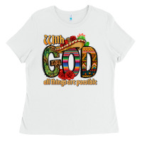 White with god all things are possible Ladies Tee - CTS Tumbler Store
