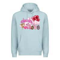Blue Mist Clouds of love with balloons Valentine's Day Premium Hoodie - HowdyJamesFarm