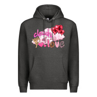 Charcoal Heather Clouds of love with balloons Valentine's Day Premium Hoodie - HowdyJamesFarm