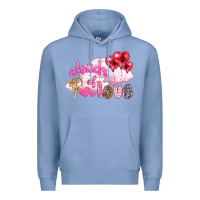 Colony Blue Clouds of love with balloons Valentine's Day Premium Hoodie - HowdyJamesFarm