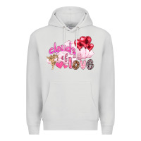 Dove Grey Clouds of love with balloons Valentine's Day Premium Hoodie - HowdyJamesFarm