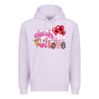 Lilac Clouds of love with balloons Valentine's Day Premium Hoodie - HowdyJamesFarm