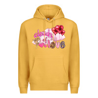 Mustard Clouds of love with balloons Valentine's Day Premium Hoodie - HowdyJamesFarm