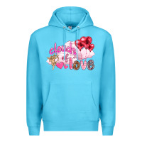 Ocean Blue Clouds of love with balloons Valentine's Day Premium Hoodie - HowdyJamesFarm