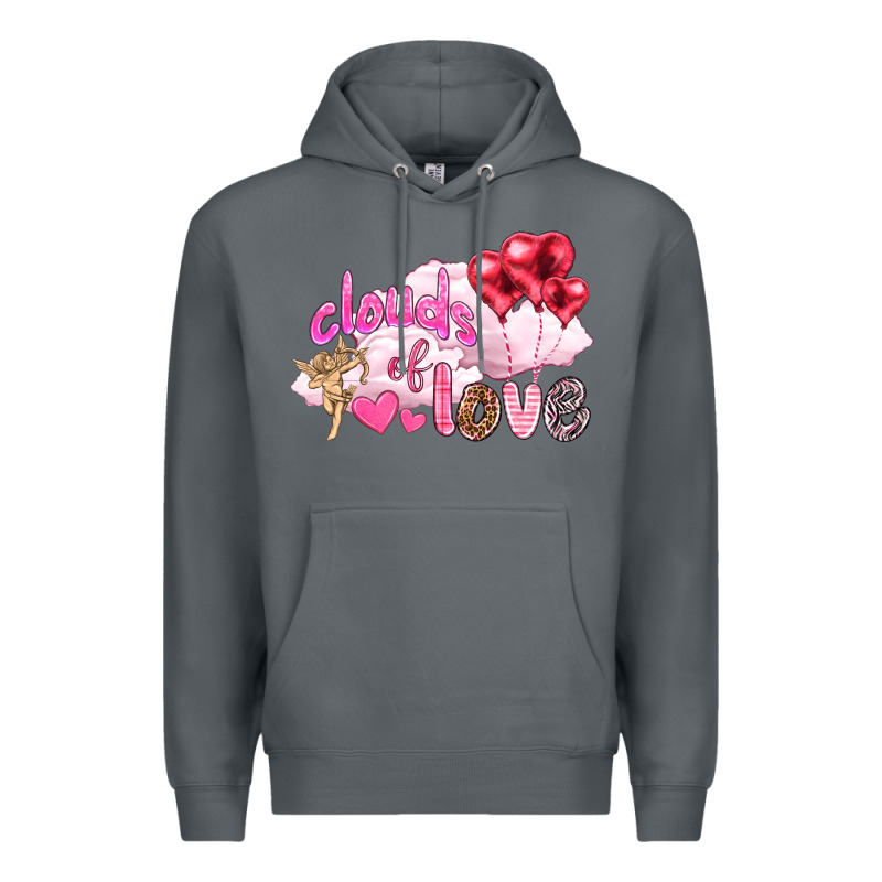 Clouds Of Love With Balloons Valentine's Day Premium Hoodie by HowdyJamesFarm | Teevron