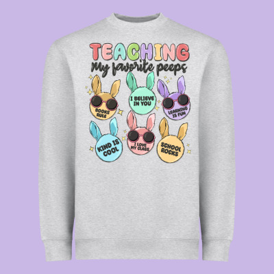 Teahing My Favorite Peeps Malia Heavyweight Sweatshirt Designed By Maliassmallbusiness