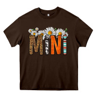 Chocolate Brown western daisies mini Heavy Core Tee - HRA Design Shop