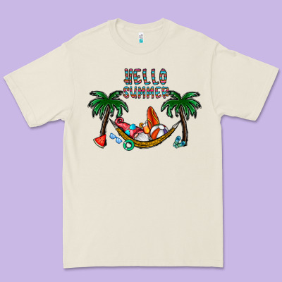 Hello Summer Premium Tee Designed By Cowhidedigitalart