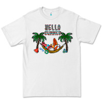 White hello summer Premium Tee - CowhideDigitalArt