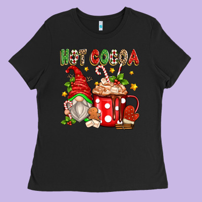 Hot Cocoa Gnome Ladies Tee Designed By Texasbilliewilder
