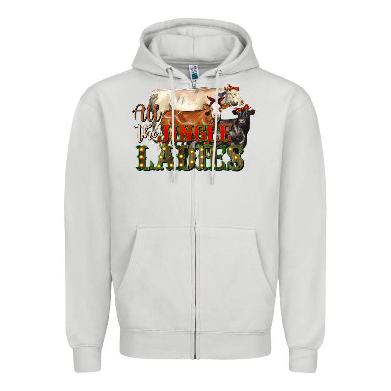 All The Jingle Ladies Christmas Cows Zipper Hoodie by LillyAllenDesigns | Teevron