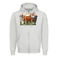 Dove Grey all the jingle ladies christmas cows Zipper Hoodie - LillyAllenDesigns