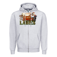 Heather Grey all the jingle ladies christmas cows Zipper Hoodie - LillyAllenDesigns
