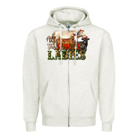Oatmeal Heather all the jingle ladies christmas cows Zipper Hoodie - LillyAllenDesigns