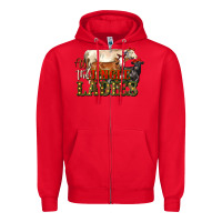 Red all the jingle ladies christmas cows Zipper Hoodie - LillyAllenDesigns