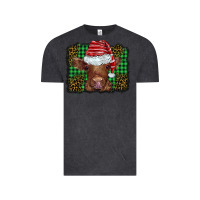 Vintage Black christmas leopard buffalo plaid baby highland cow Vintage Tee - BarkalooDesign