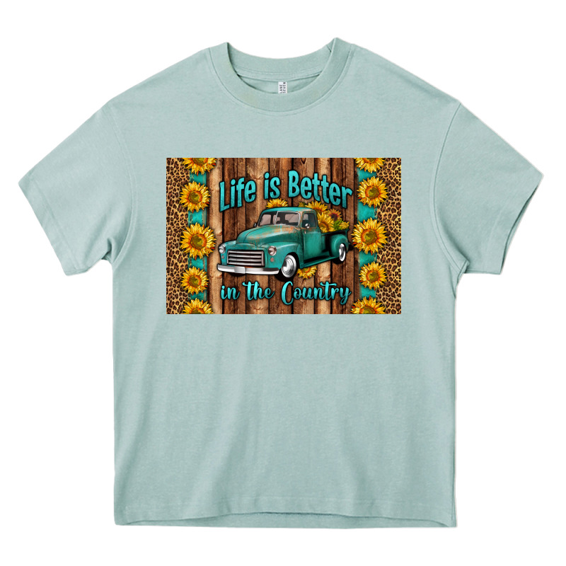 Life Is Better In The Country Skinny Metal Can Holder Heavy Core Tee by HRA Design Shop | Teevron
