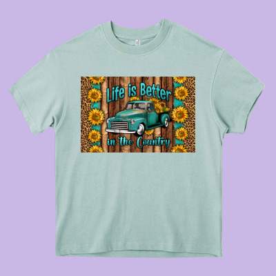Life Is Better In The Country Skinny Metal Can Holder Heavy Core Tee Designed By Hra Design Shop
