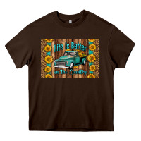 Chocolate Brown life is better in the country skinny metal can holder Heavy Core Tee - HRA Design Shop