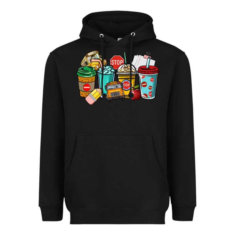 School Bus Driver Coffee Cups Heavyweight Hoodie by NancyCooperArtShop | Teevron