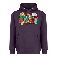 Plum school bus driver coffee cups Heavyweight Hoodie - NancyCooperArtShop