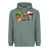 Sage school bus driver coffee cups Heavyweight Hoodie - NancyCooperArtShop