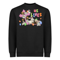 Black he lives with bunnys and eggs Heavyweight Sweatshirt - MaliasSmallBusiness