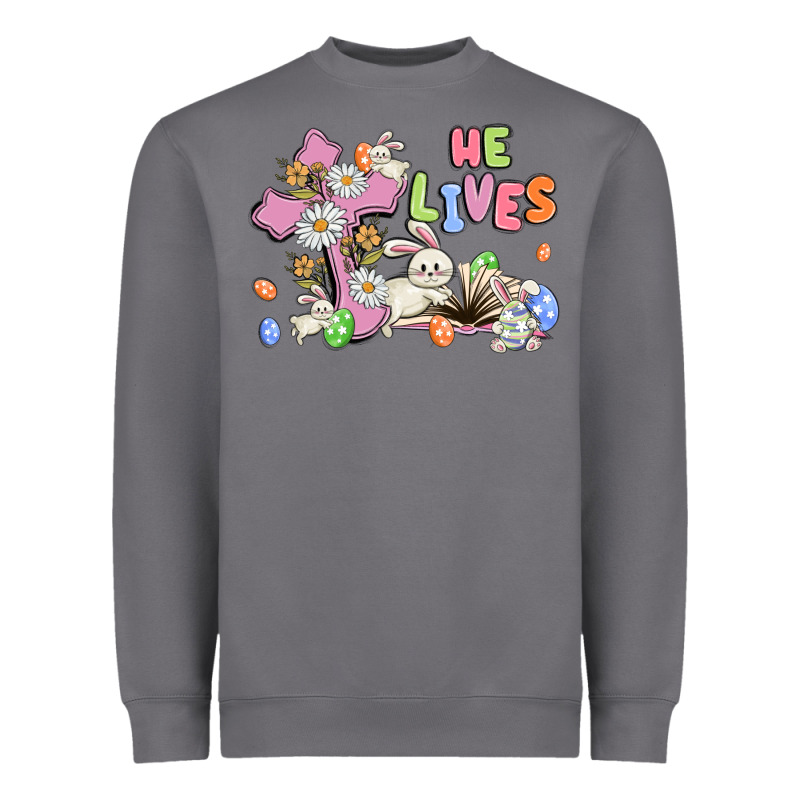He Lives With Bunnys And Eggs Heavyweight Sweatshirt by MaliasSmallBusiness | Teevron