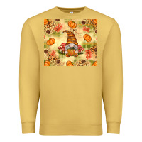Antique Gold Fall Pumpkins and Gnome with Leopard Premium Sweatshirt - texasbilliewilder