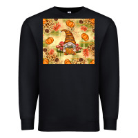 Black Fall Pumpkins and Gnome with Leopard Premium Sweatshirt - texasbilliewilder
