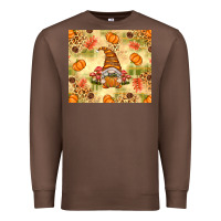 Chestnut Fall Pumpkins and Gnome with Leopard Premium Sweatshirt - texasbilliewilder